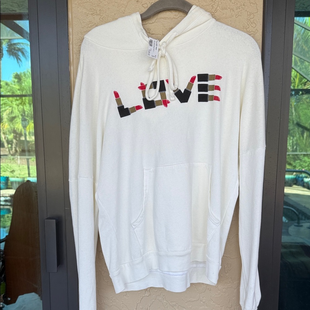 Lauren Moshi White LOVE Hoodie